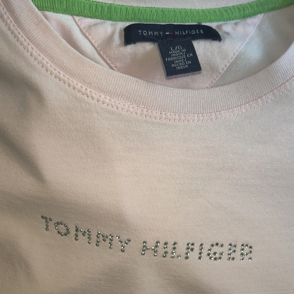 🗺️ Tommy Hilfiger Pretty pink Bling Logo T-Shirt - Picture 7 of 10